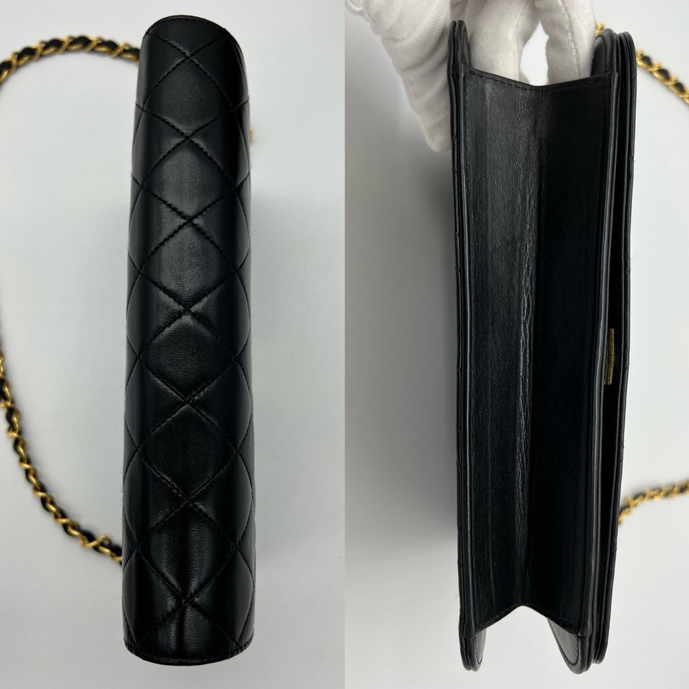 ❌SOLD❌ Authentic Chanel Vintage black Lambskin full flap chain shoulder bag (A) - Picture 13 of 16